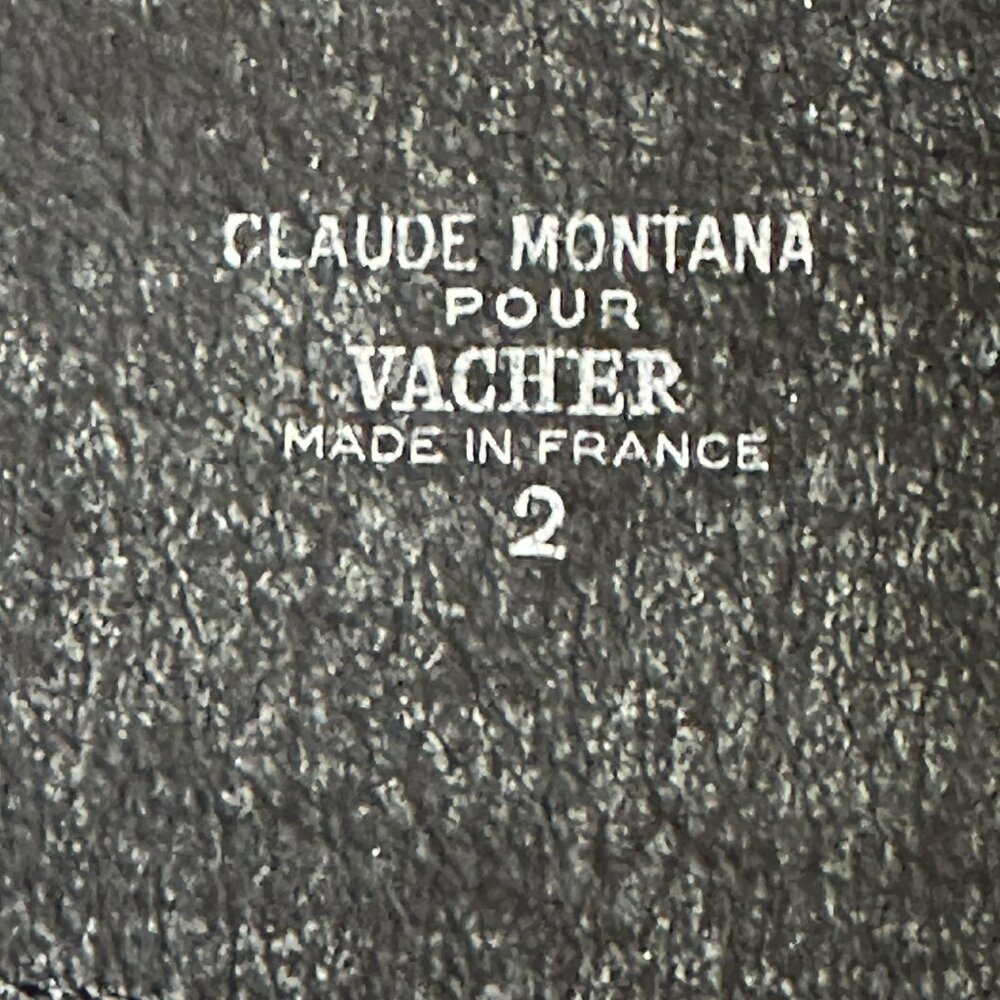 Flawless Claude Montana  Black Leather Notched Belt - Picture 8 of 8